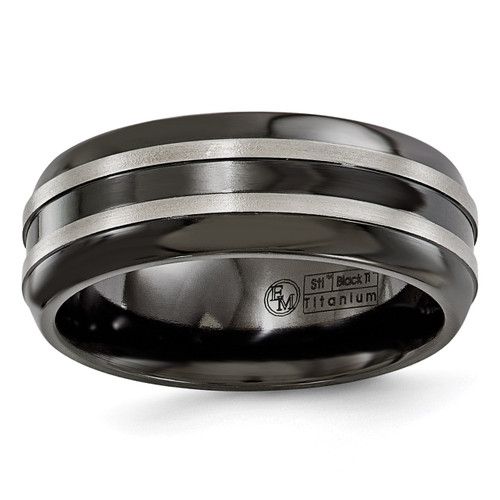 Edward Mirell Black Titanium 8mm Ring EMR127
