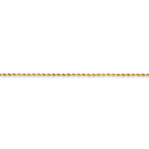1.50mm Diamond Cut Rope Anklet 10 Inch 14k Gold 012L-10
