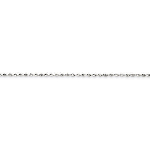 1.5mm Diamond Cut Rope Anklet 10 Inch 14k White Gold 012W-10