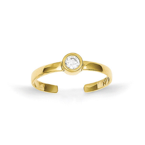 Toe Ring 10k Gold Synthetic Diamond 10C1156