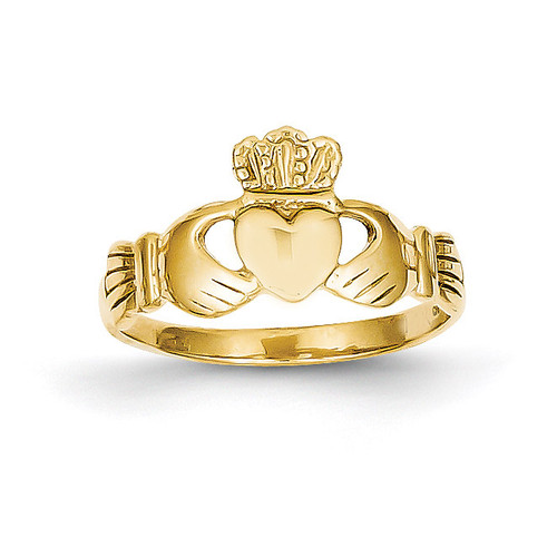 Polished Ladie's Claddagh Ring 10k Gold 10D1863