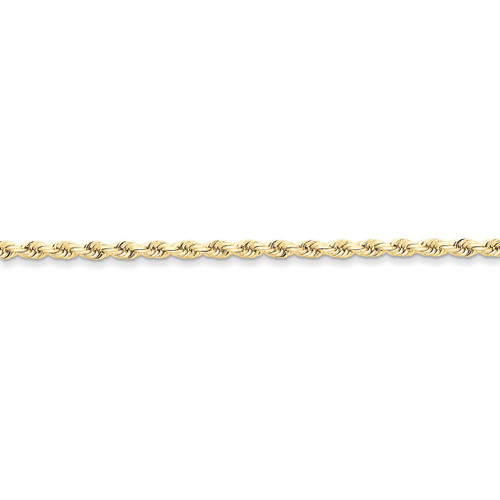 3mm Handmade Diamond-cut Rope Chain 30 Inch 10k Gold 10K023-30