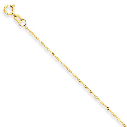 1mm Singapore Chain (CARDED) 20 Inch 14k Gold 10SY-20