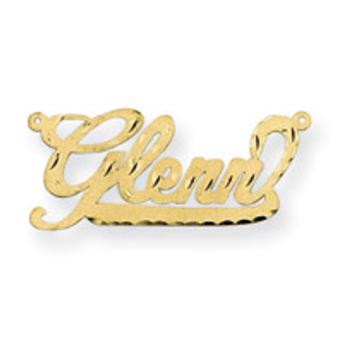0.013 Gauge Satin Diamond-cut Nameplate Pendant 10k Gold 10XNA173Y