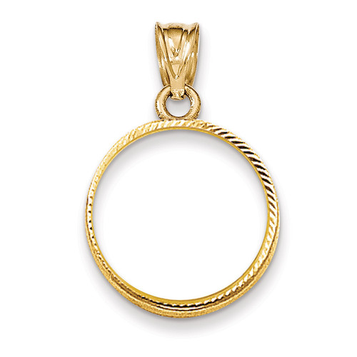 Prong 1/10AE Coin Bezel 14k Gold Diamond-cut BA67/10AE
