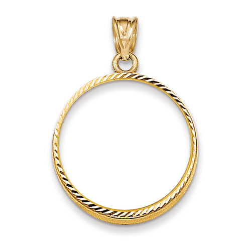 Prong 1/4AE Coin Bezel 14k Gold Diamond-cut BA67/4AE