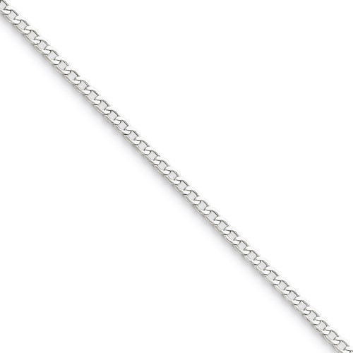3.35mm Semi-Solid Curb Link Chain 24 Inch 14k White Gold BC103-24