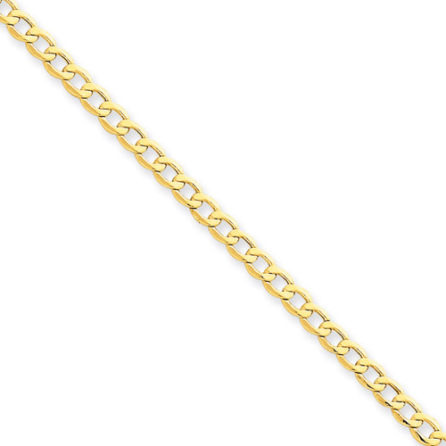 3.35mm Semi-Solid Curb Link Chain 16 Inch 14k Gold BC106-16
