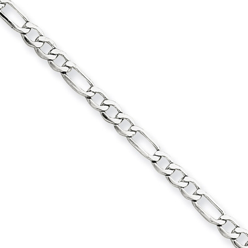 2.5mm Figaro Chain 20 Inch 14k White Gold BC119-20