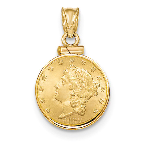 Screw Top $2.5 Coin Bezel 14k Gold Polished BUS10/2.5