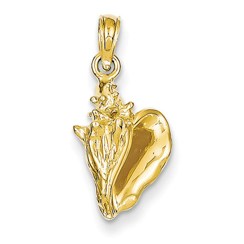 3-D Conch Shell Pendant 14k Gold C3368