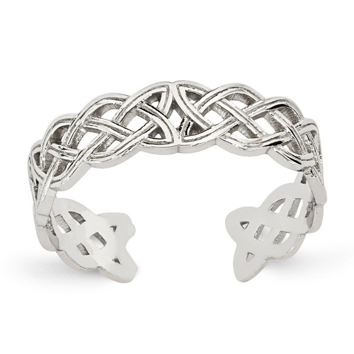 Celtic Knot Toe Ring 14k White Gold D1936