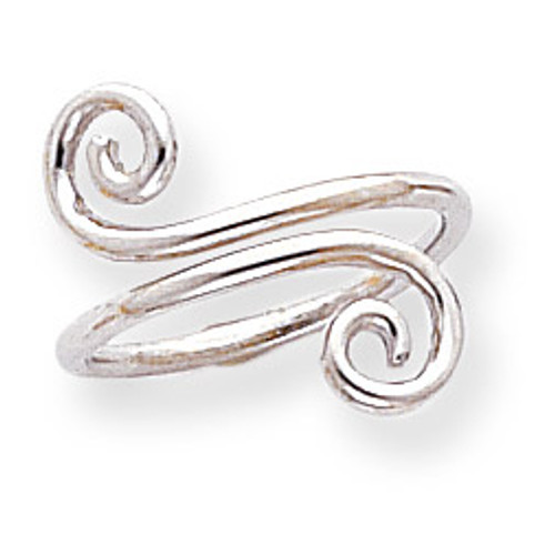 Swirl Toe Ring 14k White Gold D1965