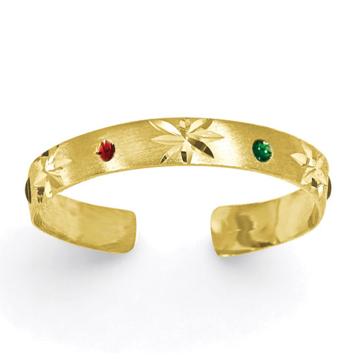 Enameled Toe Ring 14k Gold D963