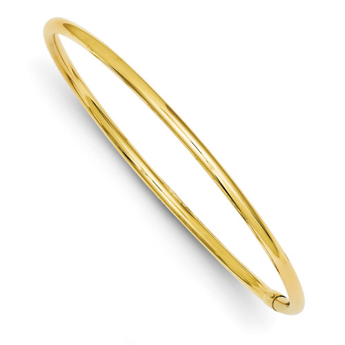 3mm Polished Round Tube Slip-on Bangle 14k Gold DB474