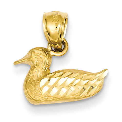Duck Pendant 14k Gold Diamond-cut K3266