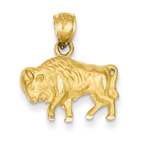Buffalo Pendant 14k Gold Diamond-cut K3329