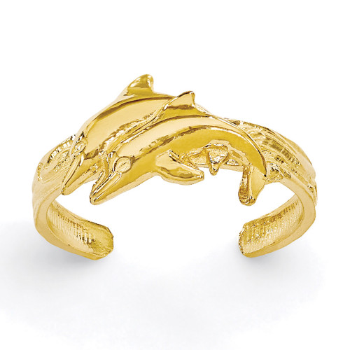 Dolphin Toe Ring 14k Gold K3834