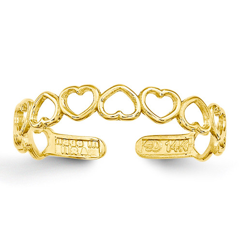 Open Hearts Toe Ring 14k Gold K3838
