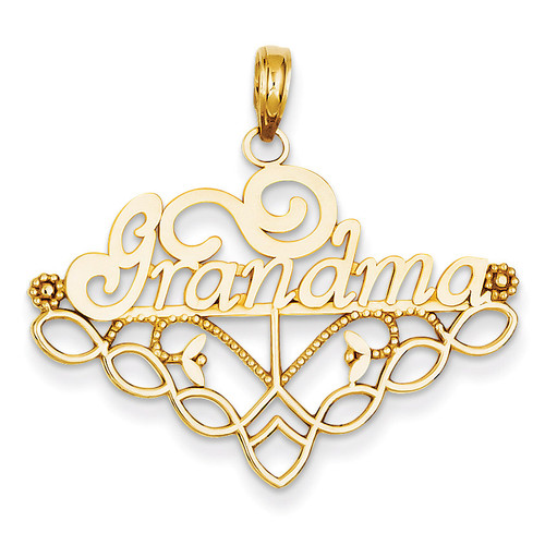 Grandma Birthstone Charm Holder Pendant 14k Gold K4723