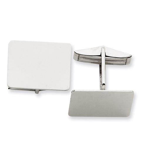 Rectangular Cufflinks 14k White Gold MC252