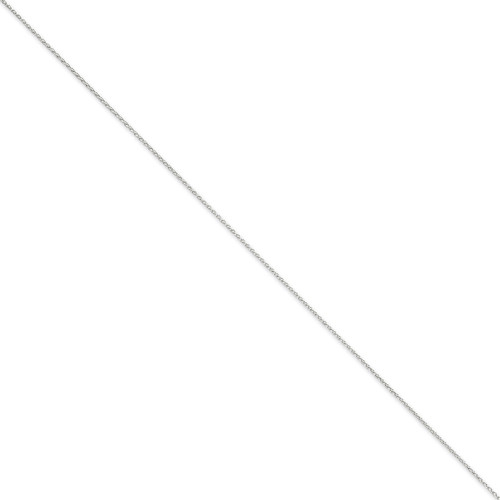 1.0mm Round Diamond-cut Wheat Chain 18 Inch 14k White Gold PEN269-18