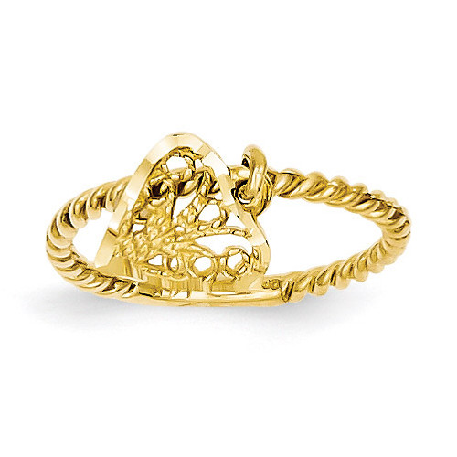 Dangle Heart Ring 14k Gold R91