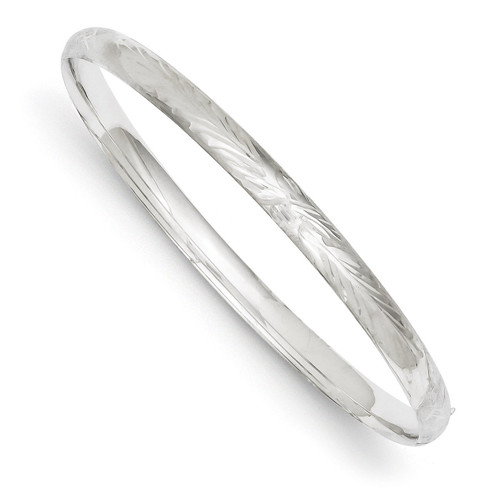 3/16 Florentine Engraved Hinged Bangle 14k White Gold WFE3/16