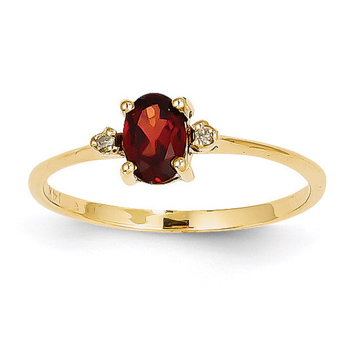 Diamond & Garnet Birthstone Ring 14k Gold XBR202