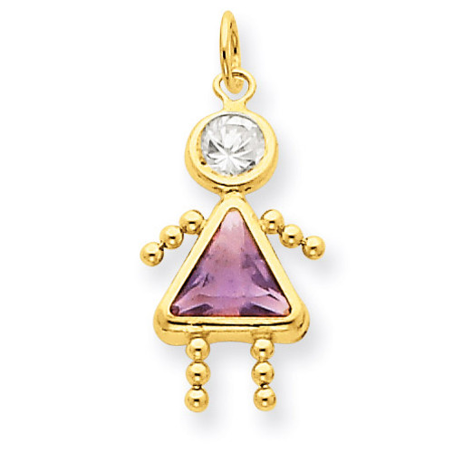 June Girl Birthstone Charm 14k Gold XCK166