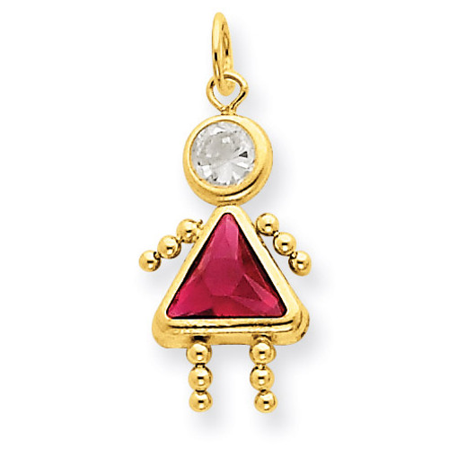 July Girl Birthstone Charm 14k Gold XCK168