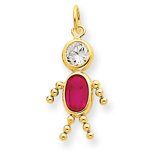 July Boy Birthstone Charm 14k Gold XCK169
