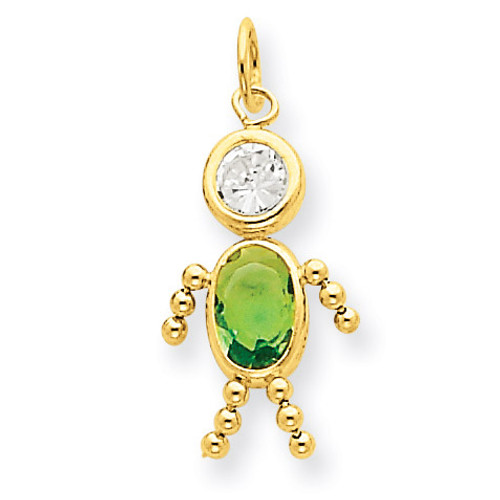 August Boy Birthstone Charm 14k Gold XCK171