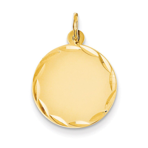 Etched .011 Gauge Engravable Round Disc Charm 14k Gold XM154/11