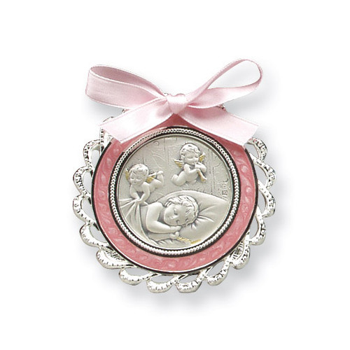 Pink Crib Medal Sterling Silver GP5485