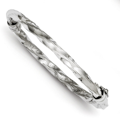 5.00mm Twisted Hinged Bangle Sterling Silver QB686
