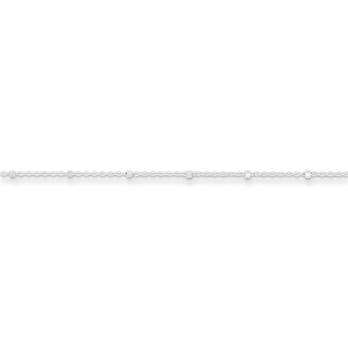 10 Inch 1.25mm Rolo with Beads Anklet Sterling Silver QFC163-10