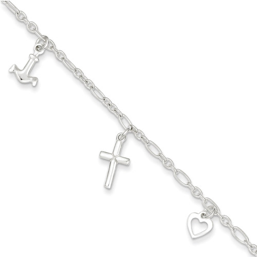 10 Inch 10 Anklet Sterling Silver QG2149-10
