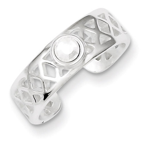 Diamond Toe Ring Sterling Silver Fancy MPN: QR1941