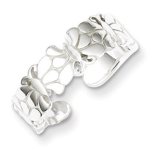 Butterflies Toe Ring Sterling Silver Polished MPN: QR766