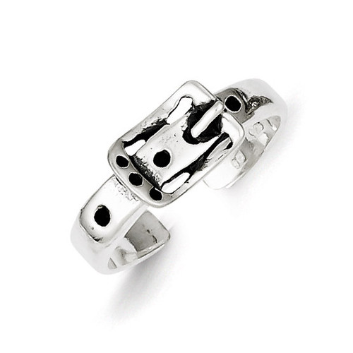 Buckle Toe Ring Antiqued Sterling Silver MPN: QR781