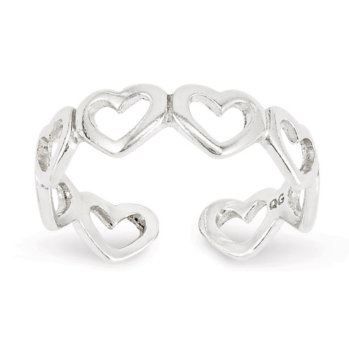 Cut-out Hearts Toe Ring Sterling Silver MPN: QR830