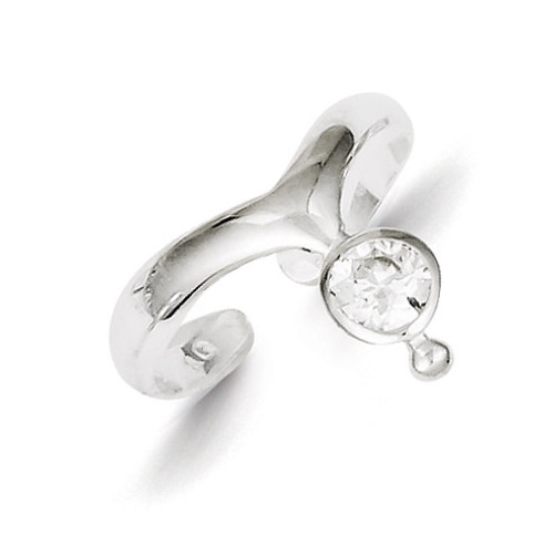 Dangle Toe Ring Sterling Silver Diamond MPN: QR840