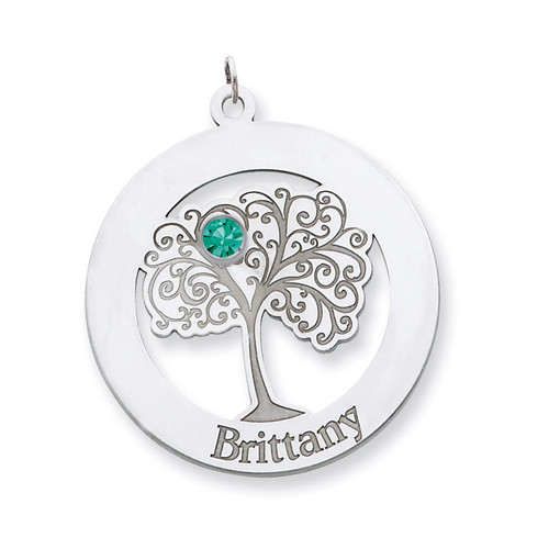 1 Birthstone Family Crystal Pendant Sterling Silver QMP10/1SS