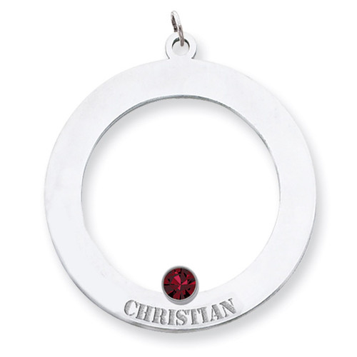 1 Birthstone Family Crystal Pendant Sterling Silver QMP11/1SS
