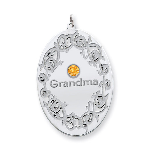 1 Birthstone Family Crystal Pendant Sterling Silver QMP12/1SS