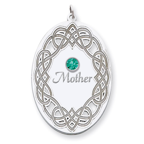 1 Birthstone Family Crystal Pendant Sterling Silver QMP13/1SS
