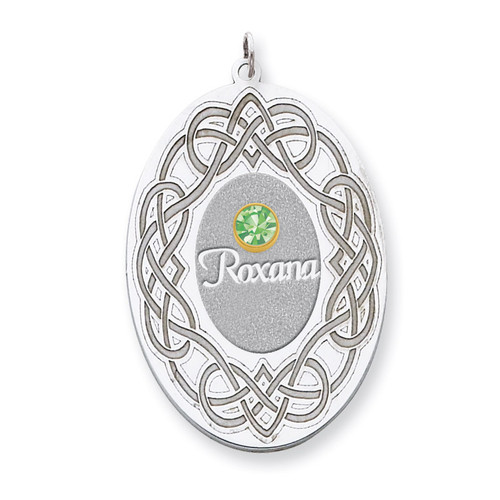 1 Birthstone Bezel Family Crystal Pendant Sterling Silver & 14k Gold QMP14/1G