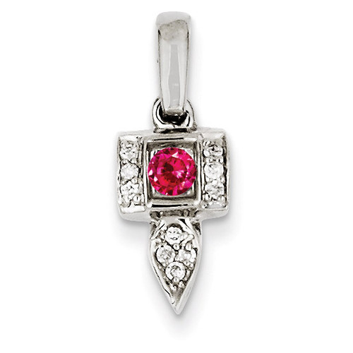 1 Birthstone Family Jewelry Diamond Semi-Set Pendant 14k White Gold XMPW25/1