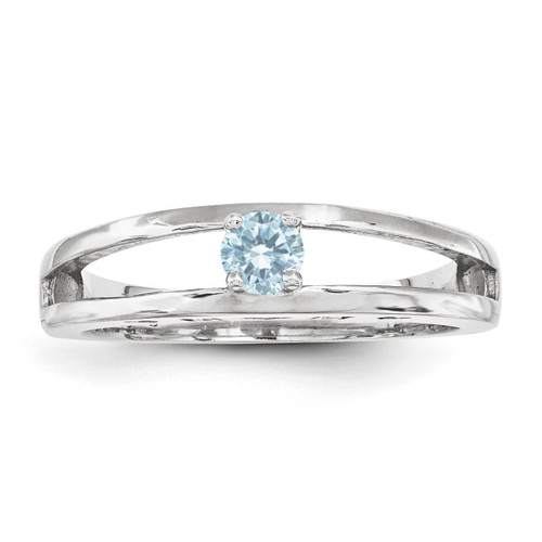 1 Birthstone 3mm family jewelry ring Sterling Silver XMR71/1SS